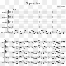 Superstition Sheet Music Composed By Stevie Wonder - Trumpet My Heart Will Go On Sheet Music, HD Png Download - stevie wonder png