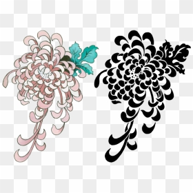 Chrysanthemum Flash In Both Black Graphic And More - Chrysanthemum Tattoo Transparent, HD Png Download - raven skin png
