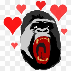 Gorilla Valentine, HD Png Download - funny mouth png