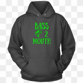 Bass 2 Mouth Men"s Funny Bass Fishing Hoodies - Hoodie, HD Png Download - funny mouth png
