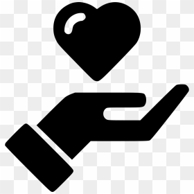 Hand Streched Heart - Hand And Dollar Icon, HD Png Download - black heart icon png