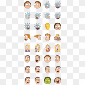 Rick And Morty Moji - Rick And Morty, HD Png Download - morty face png