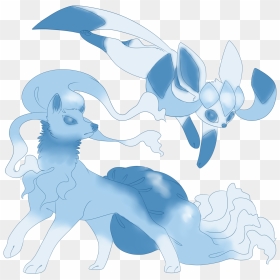 Alolan Ninetales And Shiny Glaceon - Pokemon Alolan Ninetales Glaceon, HD Png Download - alolan ninetales png