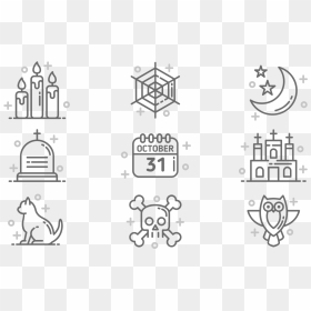 Halloween Icons Vector - Halloween Icon Png Black White, Transparent Png - halloween icons png