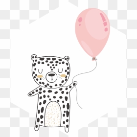 Doodle Of Cheater Holding Balloon - Illustration, HD Png Download - bear cub png