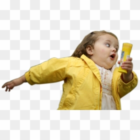 Girl Running Yellow Jacket, HD Png Download - memes png sin fondo