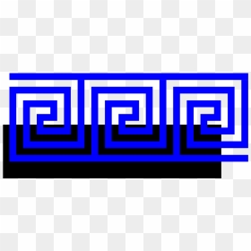 To Edge 4 Turns Greek Key, Inverse Meandre, With Lines - Greek Card Border Blue, HD Png Download - greek pattern png