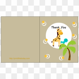 Jungle Baby Shower Thank You Card - Baby Shower, HD Png Download - thank you card png