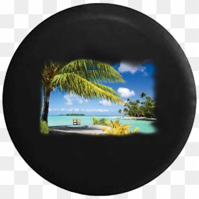 Tropical Island Beach Life Palm Trees Jeep Camper Spare, HD Png Download - tropical island png