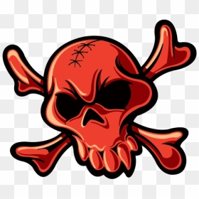 Red Crossbones Skull - Skull, HD Png Download - evil skull and crossbones png