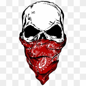 Skull With Red Bandana, HD Png Download - skull bandana png