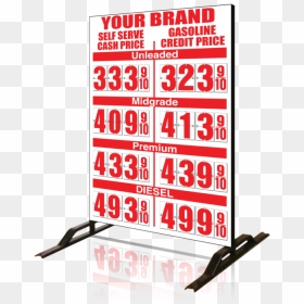 Dual Cash/credit Gas Price Flip Sign Four Product"   - Sign, HD Png Download - cash sign png