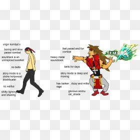 Virgin Kombat X Boring And Slow Paced Combat Fast Paced - Virgin Vs Chad Guilty Gear, HD Png Download - sol badguy png