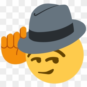 Tips Fedora - Cowboy Tipping Hat Emoji, HD Png Download - cringe emoji png