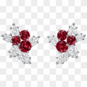 Berry Cluster By Harry Winston, Ruby And Diamond Earrings - Sparkling Cluster By Harry Winston Sapphire Aquamarine, HD Png Download - rubies png