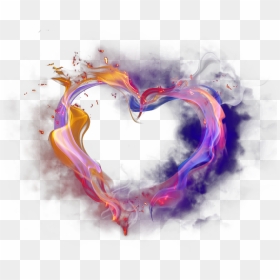 #light #heart #love #colorful #effect #ftestickers - Love Smoke Effect Picsart, HD Png Download - flaming heart png