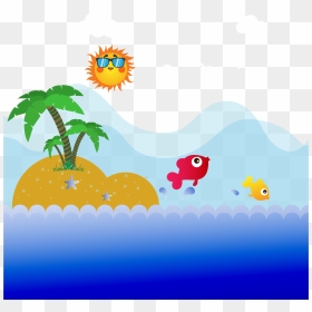 Collection Of Free Waterfall Drawing Tropical Island - Laut Kartun Png, Transparent Png - tropical island png