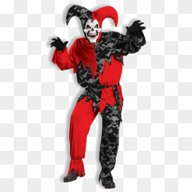 Jester Evil Clown Costume, HD Png Download - evil skull and crossbones png
