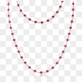 By The Yard Necklace With Rubies - Collier Doré Perles Noires, HD Png Download - rubies png