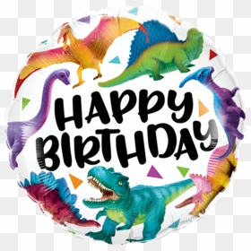 Foil Printed Happy Birthday Dinosaur Balloon - Happy Birthday 2 Dinosaurier, HD Png Download - party popper emoji png