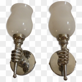 Pair Of Wall Lamps Hand Torch , Png Download - Antique, Transparent Png - wall torch png