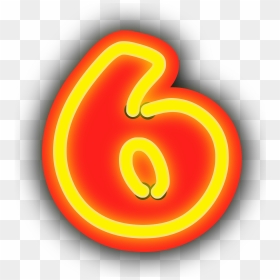 Number 6 Clipart Red - 6 Neon Png, Transparent Png - neon letters png