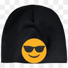 Sunglasses Emoji Cp91 100% Acrylic Beanie - Beanie, HD Png Download - sunglass emoji png