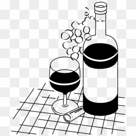 Summer Wine - Wine Glass With Bottle Drawing, HD Png Download - wine bottle outline png