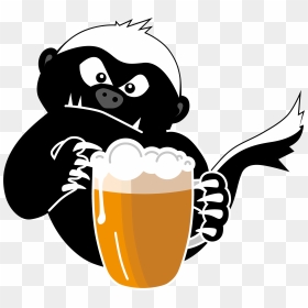 Honeybadger Beer Logo Final - Honey Badger With A Beer Tattoo, HD Png Download - honey badger png