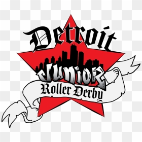 Detroit Junior Roller Derby Logo - Graphic Design, HD Png Download - detroit png