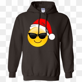 Emoji Christmas Shirt Cool Sunglasses Santa Hat Family - T-shirt, HD Png Download - sunglass emoji png
