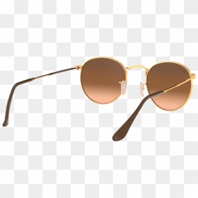 Round Metal Sunglasses In Shiny Light Bronze Pink Brown - Shadow, HD Png Download - sunglasses .png