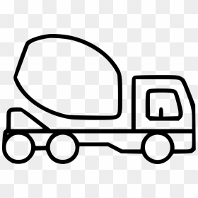Concrete Mixer Truck Heavy Machinery Construction - Transport Truck Clipart Black And White, HD Png Download - machinery png