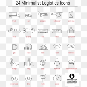 Logistics Icons Example On Usage - Office Icons Minimalist, HD Png Download - number icons png