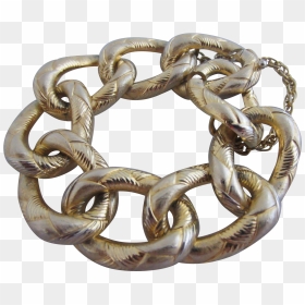 Grosse Germany 1961 Chunky Link Gold Plated Bracelet - Chain, HD Png Download - link chain png
