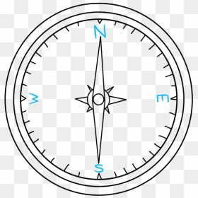 How To Draw A Compass - Draw Magnetic Compass, HD Png Download - magnet icon png