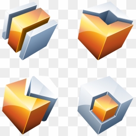 Cubes Vector Geometric - Vector Image 3d Geometric Shapes, HD Png Download - 3d shape png
