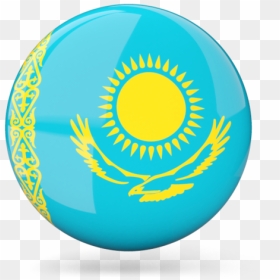 Glossy Round Icon - Kazakhstan Flag 1 1, HD Png Download - language icon png