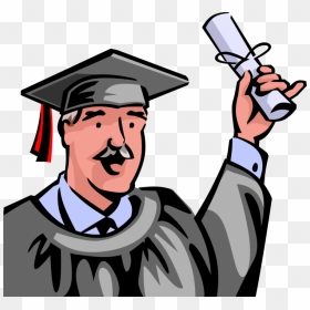 Vector Illustration Of Retired Elderly Senior Citizen - Graduation, HD Png Download - graduation vector png