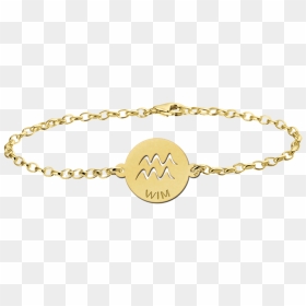 Golden Zodiac Bracelet Round Aquarius - Sternzeichen Löwe Armband, HD Png Download - aquarius symbol png