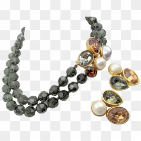 Vintage Ciner Smoky Crystal Beaded Necklace Chunky - Necklace, HD Png Download - smoky background png