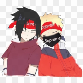 #naruto #sasuke #freetoedit #supreme #animen - Naruto And Sasuke Cute, HD Png Download - naruto sasuke png