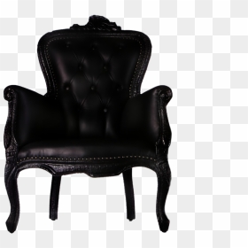Black Armchair Png Image - Black Leather Chair Png, Transparent Png - burnt png