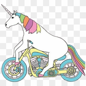 Unicorn Riding Png Clipart , Png Download - Unicorn Riding A Motorcycle, Transparent Png - dabbing unicorn png