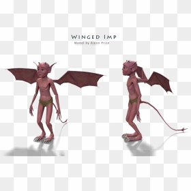 Winged-imp 3d Model - Cartoon, HD Png Download - imp png