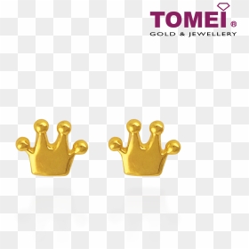 Tomei Yellow Gold 916 Tiara Earrings - Tomei Jewellery, HD Png Download - gold tiara png