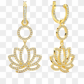 Swarovski Symbolic Lotus Pierced Earrings, Green, Gold-tone - Swarovski Symbolic Lotus Earrings, HD Png Download - gold tiara png