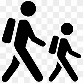 The Outline Of Two People Walking - School Student Icon, HD Png Download - walking icon png