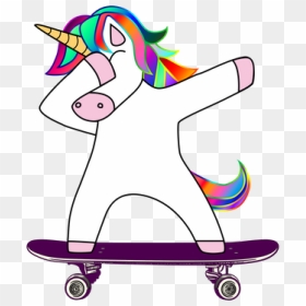Skateboarder Unicorn, HD Png Download - dabbing unicorn png