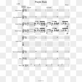 Purple Rain Sheet Music Composed By Prince 1 Of - Sheet Music, HD Png Download - faze rain logo png